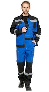 Костюм мужской рабочий летний "Гудзон" NEW василек-черный